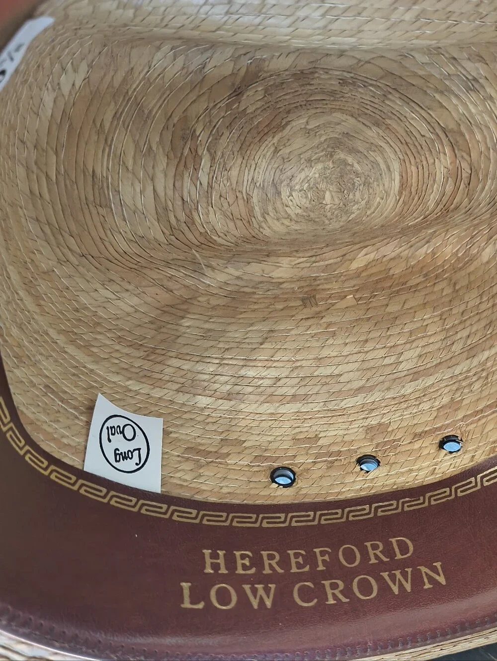 Atwood Straw Cowboy Hat Western 6 3/8 Hereford Low Crown Long Oval Mexico
